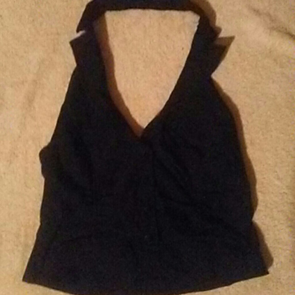 💕Sexy black button up halter💋